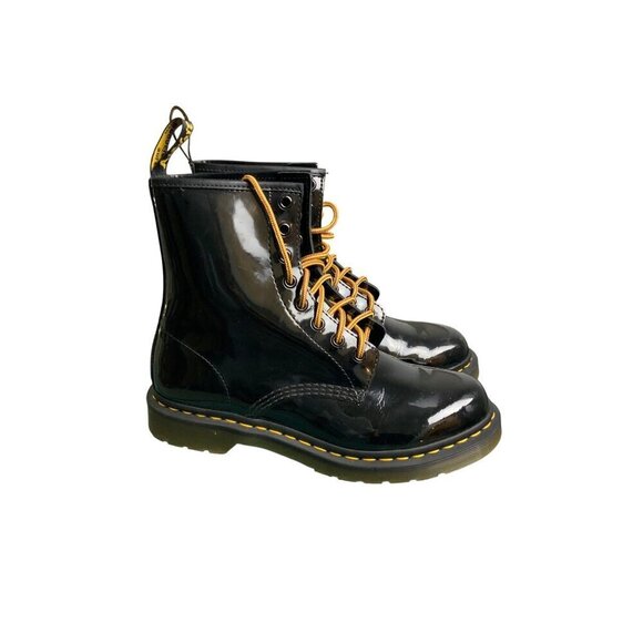 Dr Martens Boots NEW The Original. Black Patent with Bouncing Soles - Picture 2 of 10